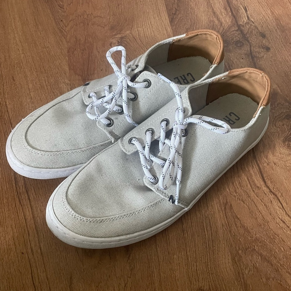 Crevo Men’s Size 9 Canvas Sneakers Tan Gray Lace Up Casual Shoes - Picture 2 of 6
